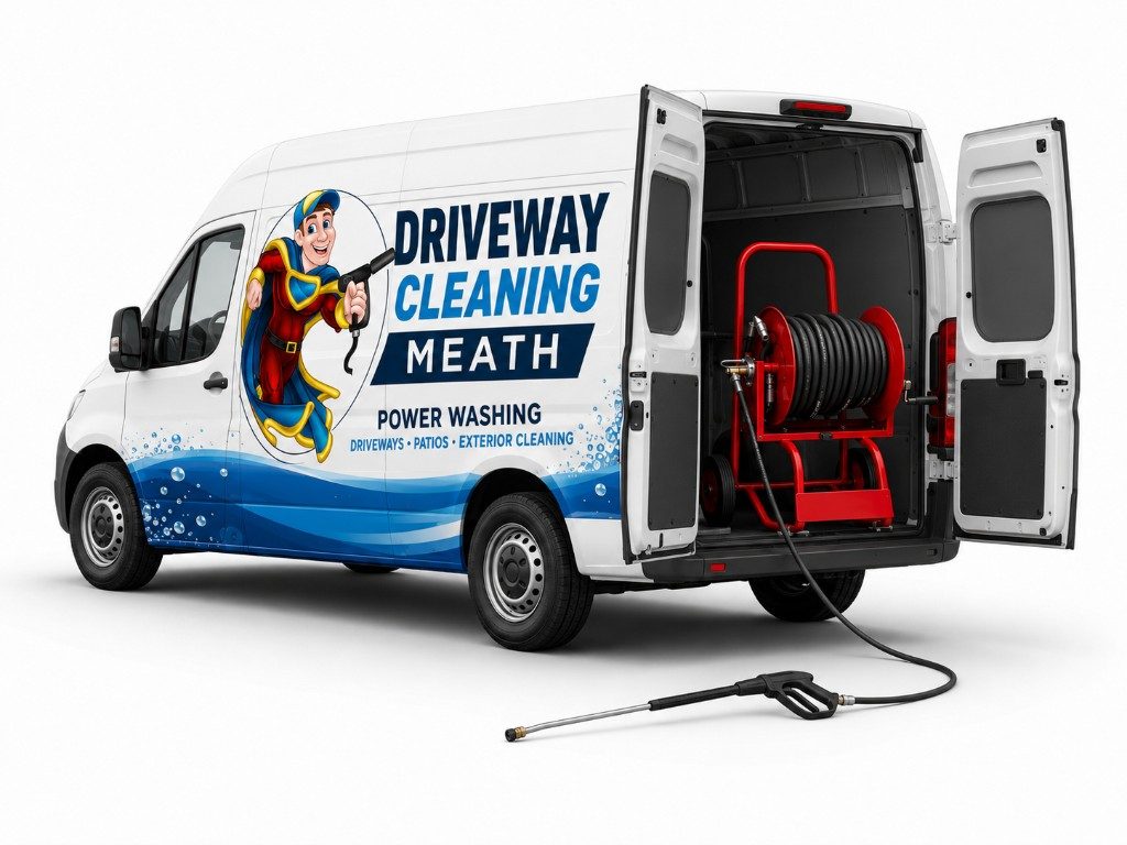 Driveway Cleaning Meath van with the power-washing equipment ready for driveway jobs across County Meath